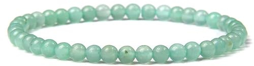Uwiyo Echtes Naturstein Armband, 4mm Edelstein Armband Perlenarmband Yoga Armbänder Kugelarmband für Damen Mädchen Geschenk für Geburtstag Muttertag Weihnachten (Grün Aventurin)