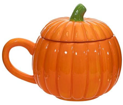 Sass & Belle Bol à soupe citrouille avec couvercle - Décoration d'automne - Accessoire de cuisine - Pot à soupe ou tasse avec poignée - Cosy Sass and Belle décoration citrouille