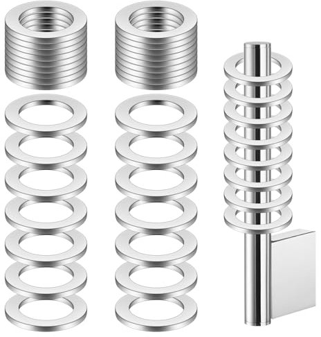 Lot de 40 Rondelles pour Charnières, Anneau de montage de la porte de la pièce, Ø 10mm x 15mm, Rondelles en Acier Inoxydable, Distançeurs pour Portes Standards,Lot pour Montage et Entretien
