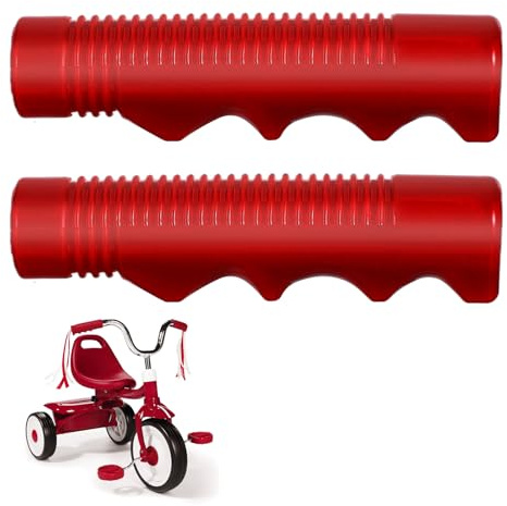 Handlebar Grips Compatible with Tricycle, 3/4 Inch Bicycle Grip, Kids Non-Slip-Bicycle Handlebar Grips, 1 Pair Red Tricycle HandlebarGrips