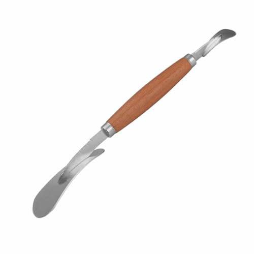 1 sbucciatore per arancia, strumento di apertura per agrumi, pelapatate curvo con bordo seghettato, comodo dispositivo per sbucciare la frutta, pratico dispositivo per sbucciare arancia e limone