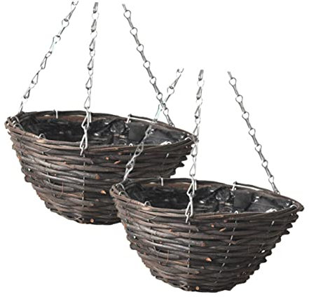 MOTHNUR 2pezzi Cesti Appesi Rattan Artigianali Per Fioriere Balcone Per Decorazione Ed Per e