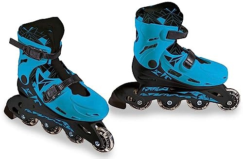 Mondo Toys - Rollers garçon - Patins en Ligne - Roues en PVC - Roller Enfant/garçon - Taille M/Pointure 33/36-28330 Bleu