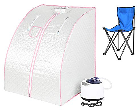 Sauna pliable cabine, Sauna infrarouge portable,Personal Spa at home Perspiration Perdre du poids avec le contrôleur de température à distance 98x80x70cm (Argent)