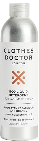 Clothes Doctor Cashmere and Wool Eco Wash by Clothes Doctor Laundry Detergent Liquid Gentle Washing Machine and Hand Wash Safe Nourish and Protect Your Knitwear and Delicate Fabrics 250ml 16 Washes