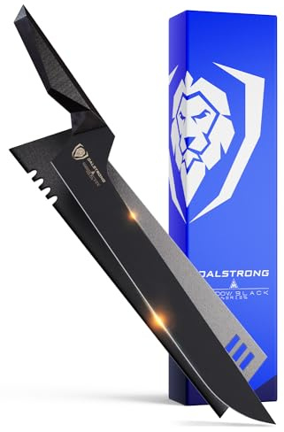 DALSTRONG Slicing & Carving Knife - 12 - Offset Blade - Shadow Black Series - Black Titanium Nitride Coated - High Carbon - 7CR17MOV-X Vacuum Treated Steel- Sheath - NSF Certified
