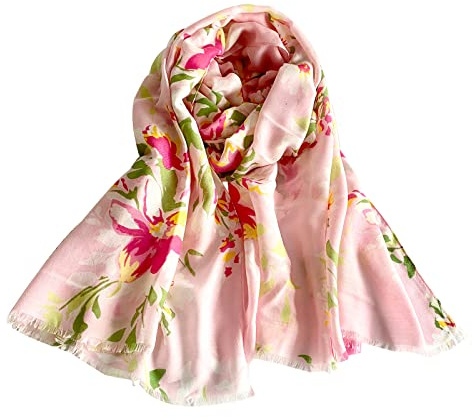 LumiSyne Echarpe à Chevrons Femme Fleurs Papillon Imprimé Echarpe En Coton Long Doux Foulard Légère Châle De Protection Solaire Etoles Printemps Été Plage