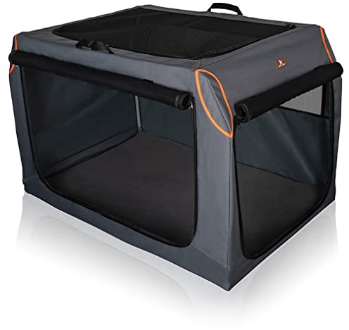 Knuffelwuff Faltbare Hundebox Transportbox mit Aluminiumgestell M 61x46x43cm