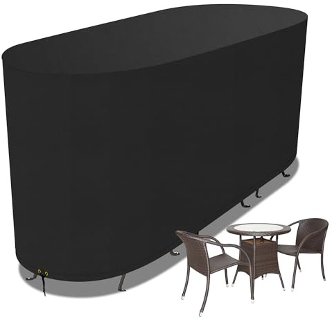 Funshot Bistro Set Abdeckung,Gartenmöbel Abdeckung Wasserdicht Abdeckplane 420D Oxford Gewebe Patio Balkonmöbel Set Abdeckung ,Winterfest,Anti-UV,124 x 63 x 80 cm