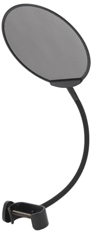 Micrófono Filtro Antipop Micrófono Plegable con Clip de Cuello de Cisne Flexible de 360° Brazo Estabilizador PS 6 Micrófono de Malla Antirociado Pantalla Antiviento de Doble Capa