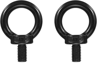 PATIKIL Boulons À Œil De Levage M12 X20mm / 1/2 x 13/16, 2 Pcs 304 Acier Inoxydable Épaulement Anneau Fileté Vis Machine Boulon À Œil Pour Levage, Noir