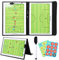 MZSX Tablero Táctico Entrenador de Fútbol, Tablero Magnético de Estrategia Táctica de Fútbol, Cuaderno Plegable de Estrategia Táctica de Fútbol, con bolígrafo y peones, Tablero Portátil de Estrategia