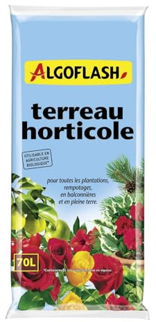 Algoflash Terreau Horticole, Utilisable en Agriculture Biologique - 70 L