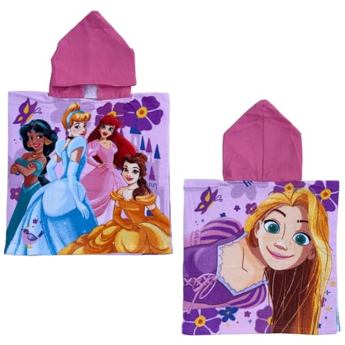 CARTOON Strandponcho badrock för barn mikrofiber polyester storlek 50 x 100 cm strand pool, Prinsessor, one size