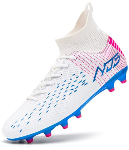 Mokayu Chaussures de Football Homme Haute Bande Spike Crampons Profession Chaussures de Foot Adultes Athlétisme Entrainement Chaussures de Sport