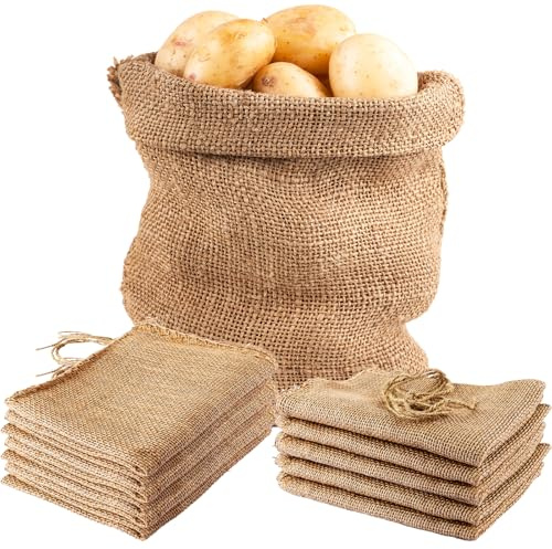 LDXDRU Juego de 20 sacos de yute para plantas, 40 x 60 cm, de yute, protección para plantas, de yute, para invierno, de yute, resistente, protección contra heladas