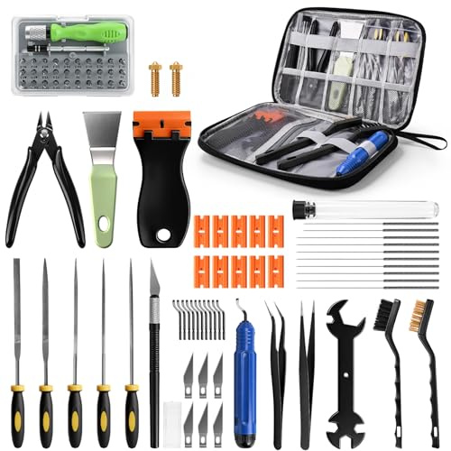 Kit d'outils pour Imprimante 3d, Post-Traitement de Modè Kit d'outils | Kit de Nettoyage des Buses, Outils de Finition, d'ébavurage, de Retrait, Aiguilles de Nettoyage pour Toutes les Imprimante 3d