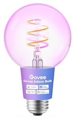 Govee Smart Edison Glühbirne E27, RGBWW Vintage LED Lampe G80, 1 Stück
