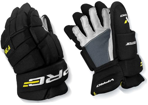 VPRO Gants de Hockey - Rembourrage en Mousse EVA, Doublure en Maille Respirante, Paume Synthétique Durable, Noir (F35/15)