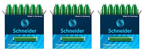 Schneider - Juego de 3 cajas de 6 cartuchos de tinta verde