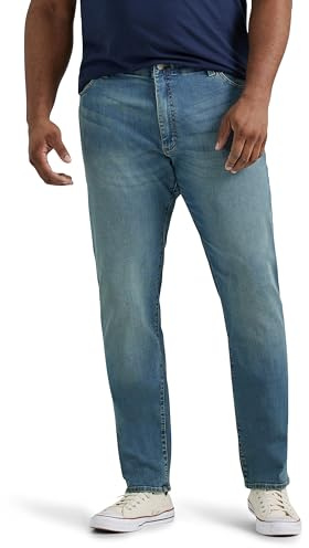 Lee Men's Big & Tall Extreme Motion Athletic Taper Jean, Mega, 44W x 29L