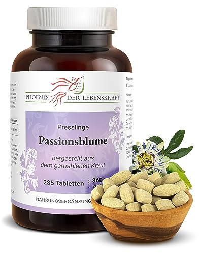 Passionsblume Tabletten 360mg | 285 Tabletten Passiflora incarnata | Premium Qualität aus Österreich | Vegane Tabletten statt Kapseln ohne Zusatzstoffe | Passion Flower, Maypop, Granadilla, Maracuja