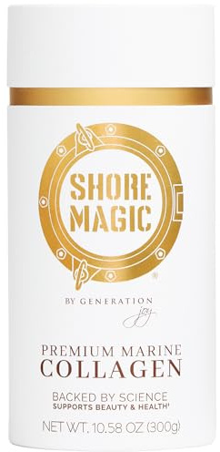 Shore Magic Premium Marine Collagen Powder Types I-IV – Wild Fish, Hydrolyzed Peptides, Unflavored, 9g Protein Per Serving – Supports Youthful Skin, Hair, Nails & Joints, 30-Day Supply