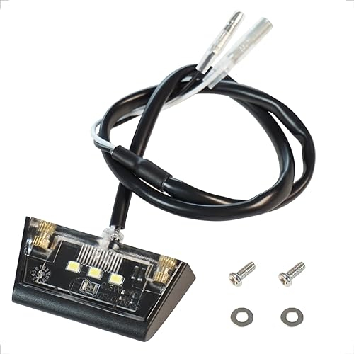 evermotor 12V 0.3W E32 LED Luce targa omologata Moto, Universale Mini 42mm, per Auto Automotive Quad ATV, Nero, Impermeabile IP67