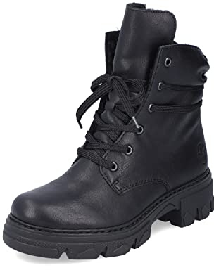 Rieker Stivali stringati da donna 74624, stivali da donna, Nero 00., 42 EU