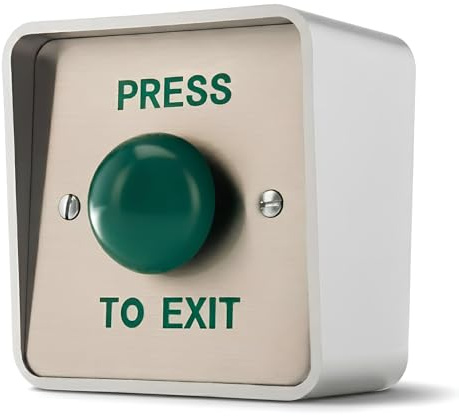 SecureMyDoor Outdoor PRESS TO EXIT Button, IP65 Door Release Switch