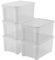 Keter 5er-Set Kunststoffboxen mit Deckel, transparent, ideal für Kleidung und Aufbewahrung, geeignet für Schränke und Garagen, 47 l, 55 x 39 x 28 cm