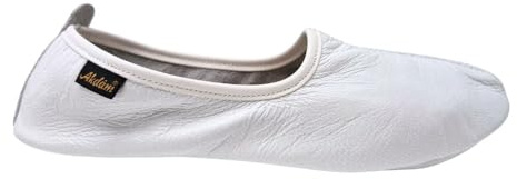 Akdam Pantuflas de piel para mujer, color blanco puro, zapatos tradicionales para casa de babuche, mocasín, tawaf, Blanco, 37 EU