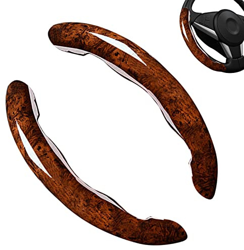 Cubierta para coche, cubierta grano madera, fundas protectoras para la mayoría volantes tipo O tipo D, instalación tipo clip Cypreason