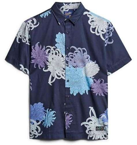 Superdry Herren Hawaii-Hemd Chrysantheme Marineblau XXXL
