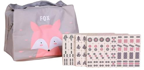 Alnicov Kleines Mahjong-Spielset, Traditionelle Chinesische Spiele Mahjong-Spielset, 144 Gravierte Mini-Kacheln, Geschenke Im Chinesischen Stil Für Partyspiele