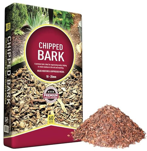 60 Litre Multi-Functional Decorative Wood Chipped Bark For Gardens, Borders, Paths & Landscaping (1 Bag (60 Litre))