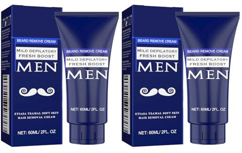 2 Piezas Crema Depilatoria Corporal para Hombres, Crema Depilatoria Piel Sensible, para una Hidratación Suave, Para Cara, Brazos, Piernas y Axilas, Hair Removal Cream, 09