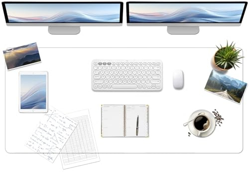 Sous-Main Clair-Tapis De Protection De Bureau Extra-Large Avec Base Antidérapante, Couverture De Bureau Ultra-Résistante Pour Écrire/Dessiner, 1,2Mm(120 * 43Cm)