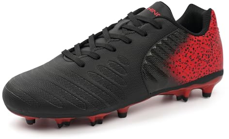 FEETHING Football Boots for Women and Men | Unisex Firm Ground Lace-Up Soccer Shoes, Lightweight Outdoor Training Football Sneakers