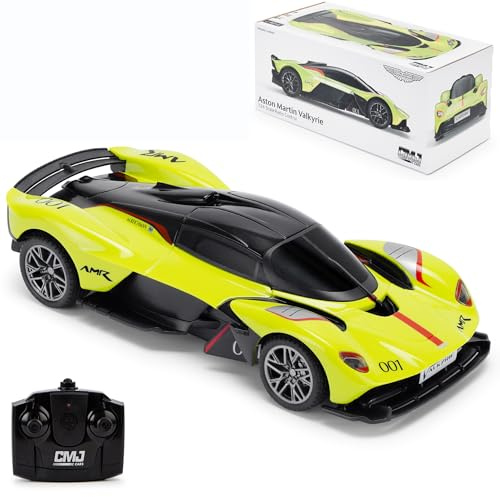 Aston Martin Valkyrie AMR Pro ferngesteuertes Auto, Maßstab 1:24, offiziell lizenziert, Lime Green – Perfektes RC-Auto für Jungs und Mädchen