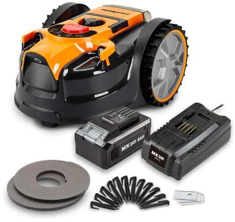 Robot Tondeuse Autonome 24V - 8Ah sans Fil périmétrique - Le Robot Le Plus Simple du marché