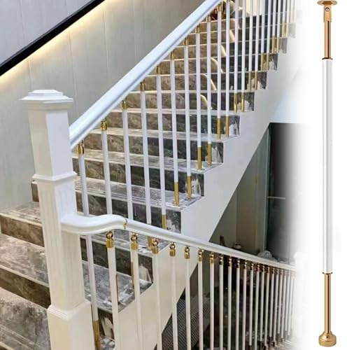 Poste de barandilla de escalera con soporte ajustable y eje de balaustre de metal, montaje frontal para jardín, loft, villa, 1 unidad
