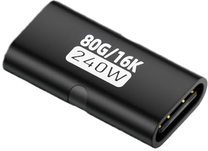 USB C Hon till Hon 240W Anslutare | Dubbel Anslutare För Användning Vid Resa, Med Skrivbordsdatorer, Bärbara Datorer, På Arbetsplatser, För Presentationer,