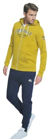 Lonsdale Tuta Uomo Cotone Estiva - Tuta Uomo Completa in Felpa di Cotone Estiva - Sportiva (IT, Testo, XL, Regular, Regular, 26014 YELLOW)