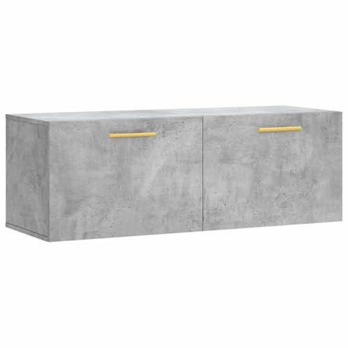 Kaorsrow Armadio da parete grigio cemento, 100 x 36,5 x 35 cm, mobile sospeso in legno, moderno armadio da cucina per soggiorno e corridoio, armadio sospeso con spazio per montaggio a parete