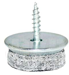 HKB ® 96 Stück Filzgleiter zum Schrauben, Ø 24mm, Stahl verzinkt mit 5mm starkem, grauem Filz in Metallsockel, strapazierfähig, stabil und langlebig, Hersteller HKB, Artikelnr. 51314