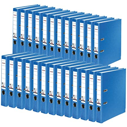 Original Falken 25er Pack Recycolor Umwelt-Ordner Öko. Made in Germany. Farbiger Papierbezug außen 5 cm schmal DIN A4 blau Ringordner Aktenordner Briefordner CO2-Neutral Blauer Engel