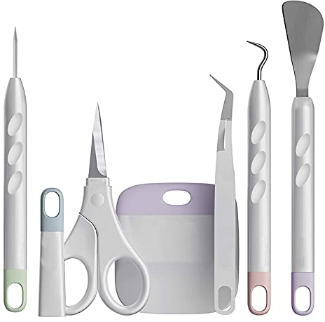 Plotter Zubehör 6 Stück Vinyl Jäten Werkzeuge DIY Bastelwerkzeug Set Entgitterwerkzeug für selbstklebendes Vinyl, Silhouette, HTV, Cameos, Beschriftung