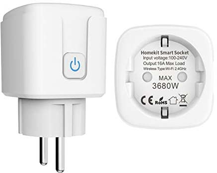 Presa intelligente WiFi: presa intelligente compatibile con Apple HomeKit, Siri, Alexa, Google Assistant, telecomando vocale e app, spina WiFi con timer/programmazione (confezione da 1)