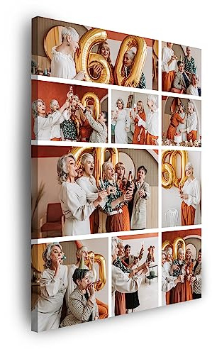 GP TONER Tu foto sobre lienzo personalizado Collage limpio Fotografía regalos con impresión de arte fotográfico decorativo mural con tus fotos 30x40 cm
